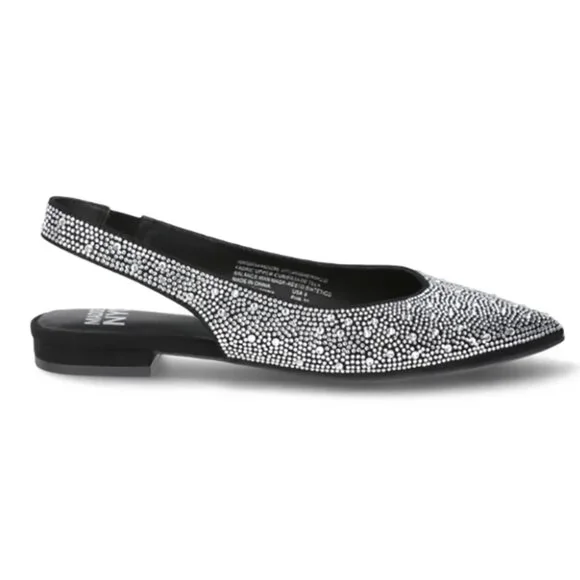 NWT Madden NYC Blingy Slingback Flat Shoes, Manmade Crystals, Comfort Insole - Picture 4 of 5